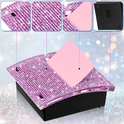 Eersida Rhinestone Self Stick Note Pad Holders 4 x 4 Inches Pink Cute Note Holder Sticky Dispenser Bling Memo Stick Dispenser for Office Employee Coworkers Gifts Home Desk Supplies