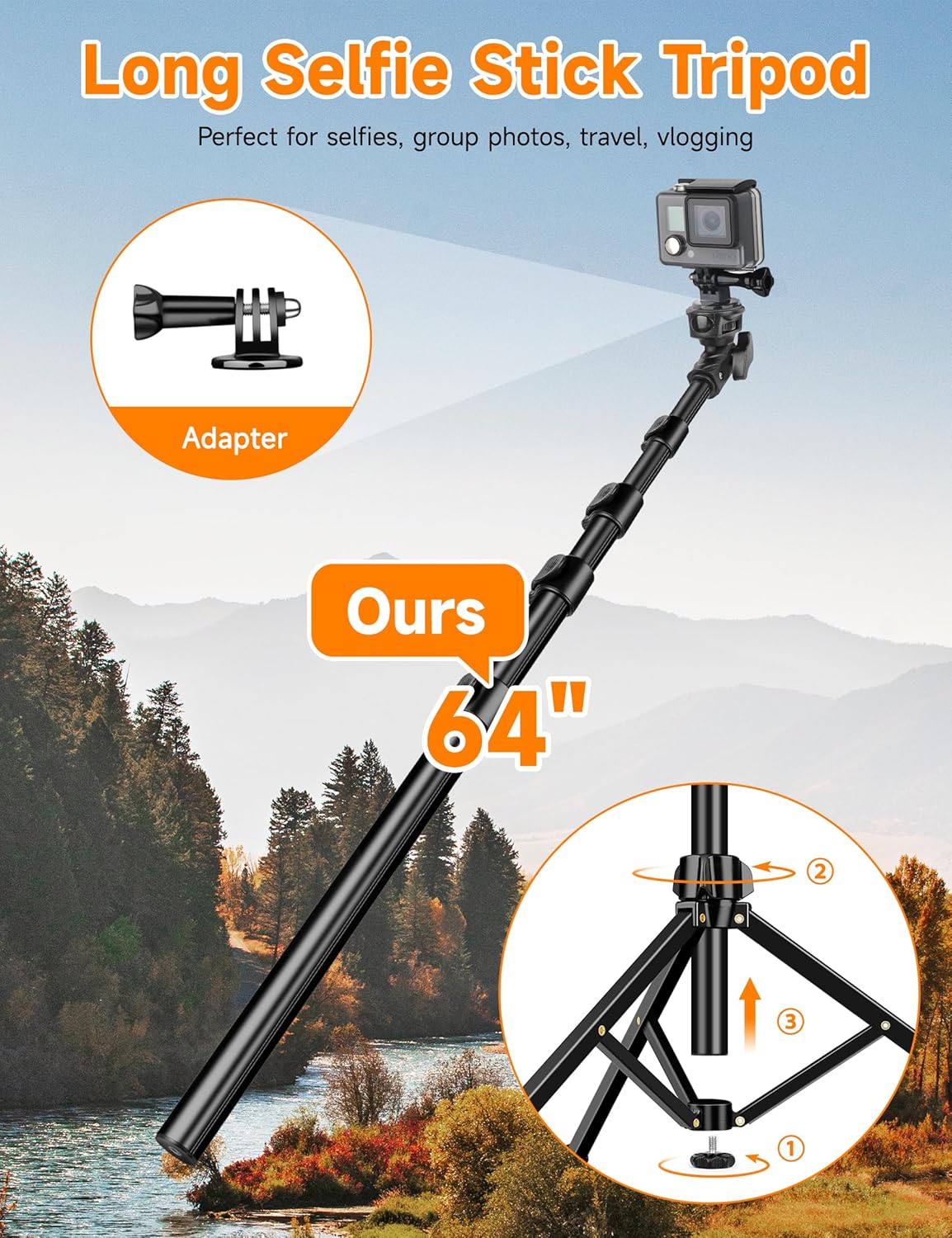 Phone Tripod, 86" Tall Tripod for iPhone with Flexible Gooseneck & Remote, Portable Aluminum Cellphone Stand for Selfies, Video Recording,Travel, Compatible with iPhone Android