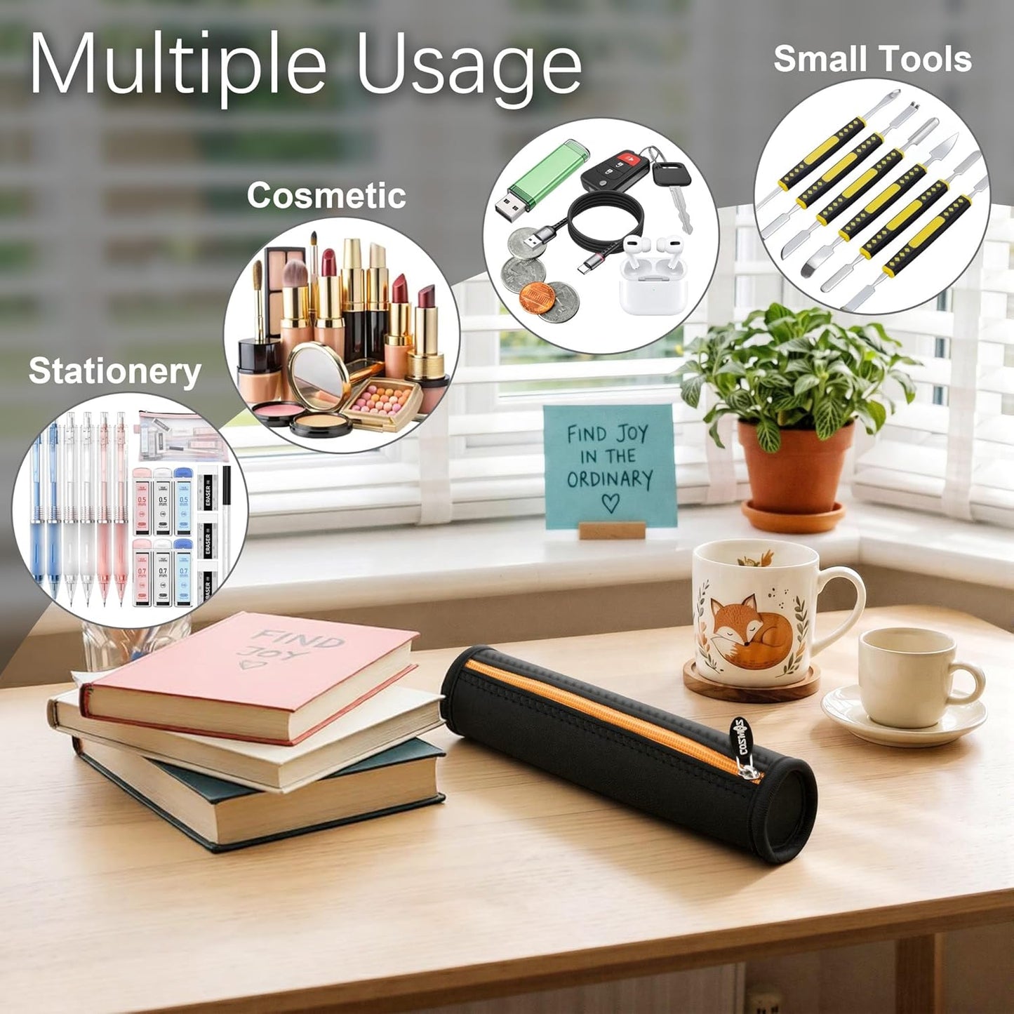 Cosmos Black Color EVA Hard Shell Stylus Pen Pencil Case Holder Compatible with Apple Pencil, Wacom Stylus Executive Fountain Pen, Ballpoint Pen, Stylus Touch Pen