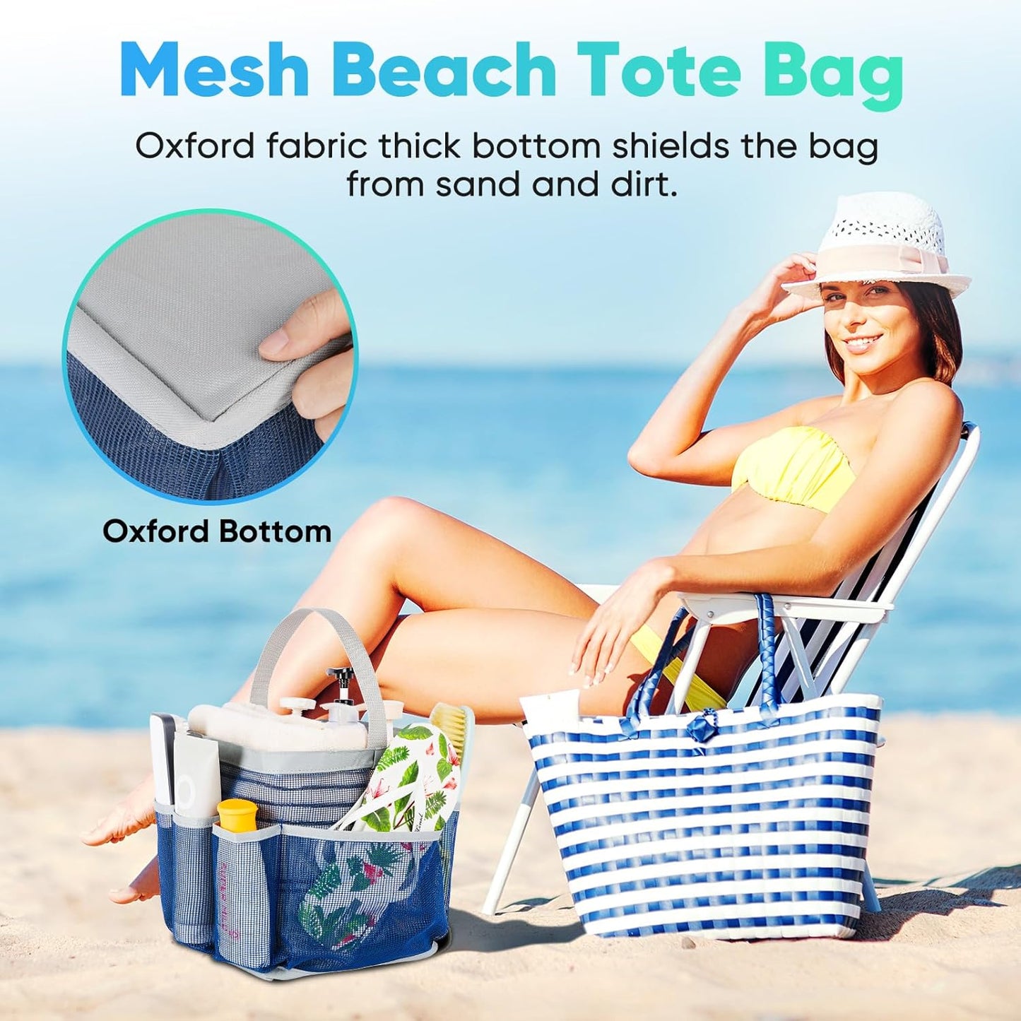 EUDELE Mesh Shower Caddy Portable for College Dorm Room Essentials, Shower Caddy Dorm with 8-Pocket Large Capacity for Beach, Swimming, Gym, Travel essentials