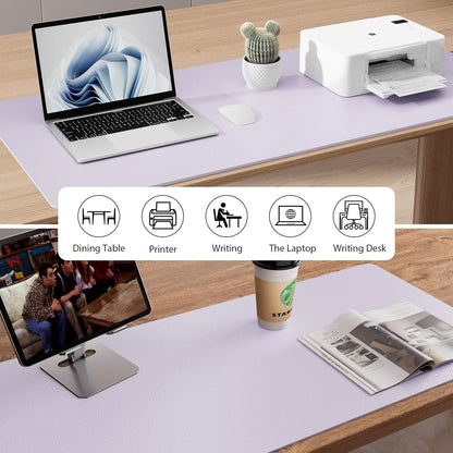 Aothia Non-Slip PU Leather Waterproof Laptop Desk Pad Protector, Blotter Mat, Writing and Mouse Pad for Office & Home, Beige, 23.6" x 13.7" - Colors A