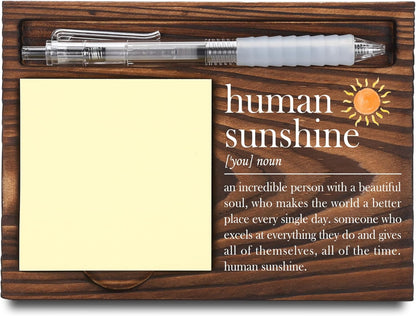 Inspirational Motivational Gifts, Encourage Gifts, Recovery Gifts, Little Reminders Sticky Note Holder, Post-it Note Dispenser for Desk, Wooden Post-it Note & Pen Holder 6.5" x 4.7" - FTA121