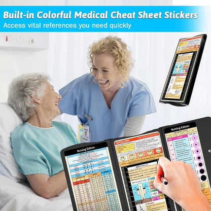 Clipboard Foldable Without Edition Cheat Sheets Aluminum 3 Layers Foldable Clipboards Pocket Size Profile Clip Clipboards Notepad for Students, Nurses,Contractor Trucker Driver