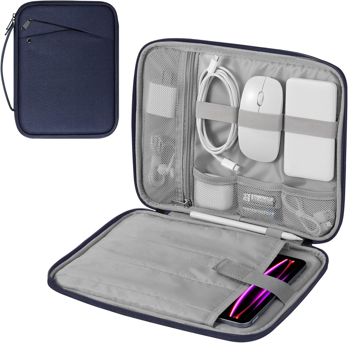 MoKo 9-11 Inch Tablet Sleeve Carrying Case with Handle, Padded Protective Travel Bag for New 11-inch iPad Air 4 2026/Pro M5/ A16, iPad 10th/Air 5/4th 10.9, i-Pad 9/8th 10.2,Tab S9/S8 11, Black
