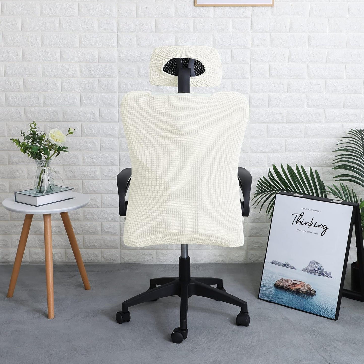 FORCHEER Office Chair Armrest Covers 12-15 Inch Velvet Elastic Black Arm Rest Covers for Desk Computer Chairs Washable