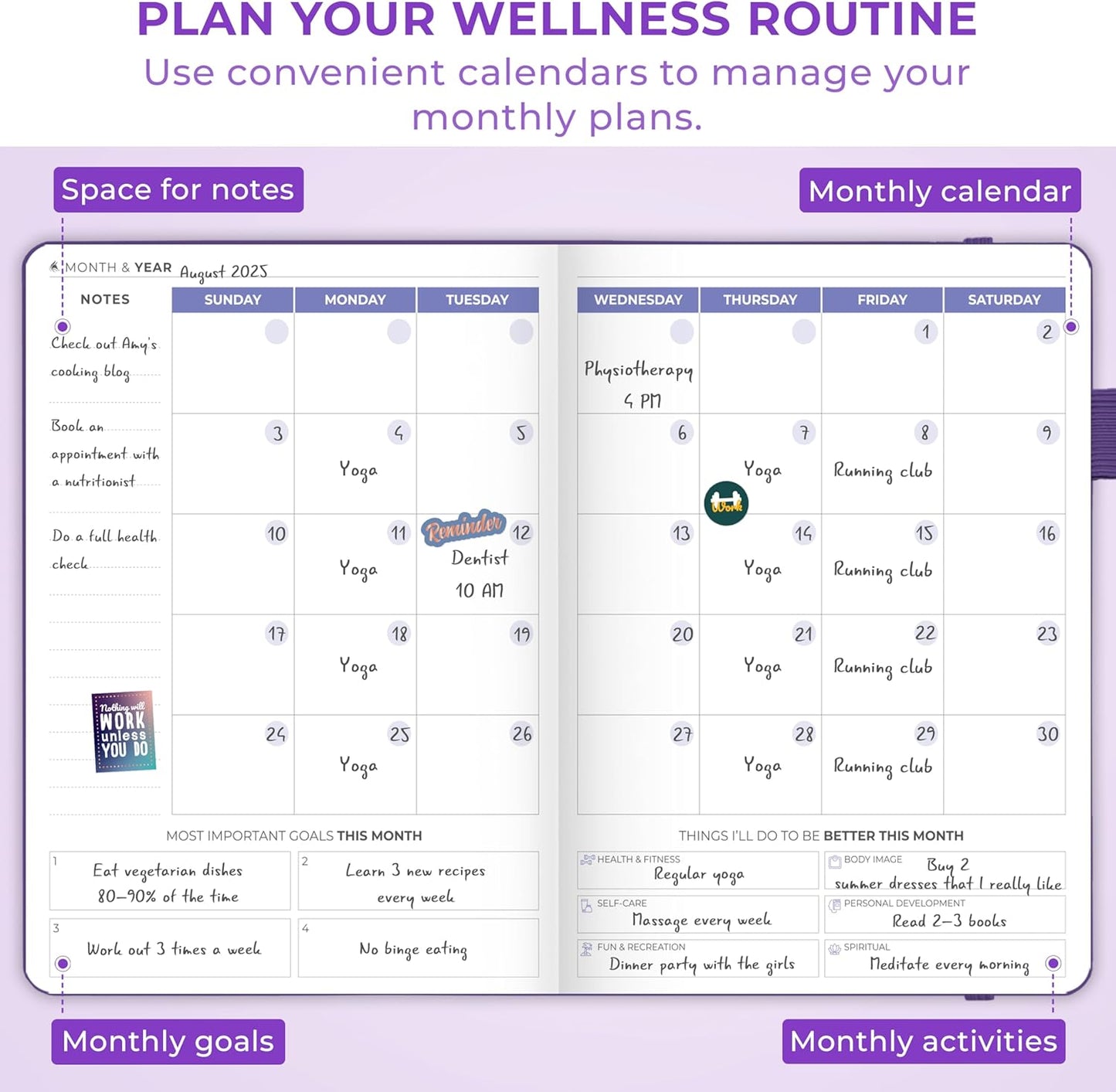 Clever Fox Fitness & Food Journal – Nutrition & Workout Planner for Women & Men – Diet & Gym Exercise Log Book with Calendars, Diet & Training Trackers - Undated, A5 Size, Hardcover (Forest Green)