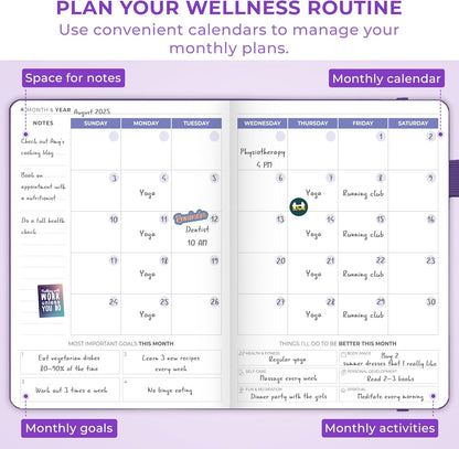 Clever Fox Fitness & Food Journal – Nutrition & Workout Planner for Women & Men – Diet & Gym Exercise Log Book with Calendars, Diet & Training Trackers - Undated, A5 Size, Hardcover (Forest Green)