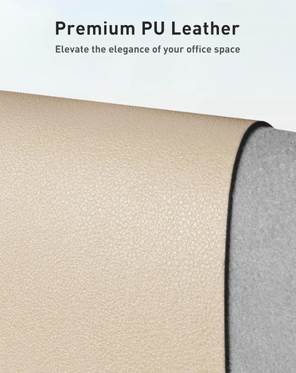 Aothia Non-Slip Waterproof PU Leather Desk Pad Protector for Mouse, Writing Desk, Office, Home, Laptop Blotter, 23.6" x 13.7", Black - Colors B