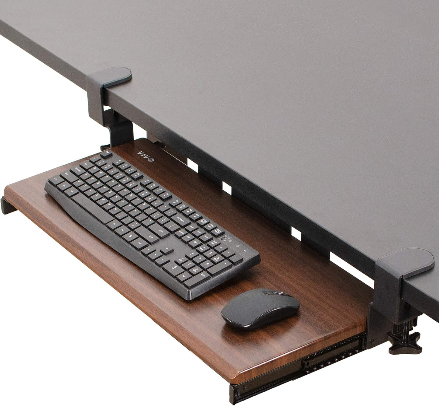VIVO Large Keyboard Tray Under Desk Pull Out with Extra Sturdy C Clamp Mount System, 27 (33 Including Clamps) x 11 Inch Slide-Out Platform Computer Drawer for Typing, Black, MOUNT-KB05E