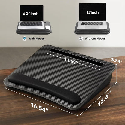 HUANUO Laptop Lap Desk - Portable Lap Desk with Pillow Cushion, Fits up to 15.6 inch Laptop, with Anti-Slip Strip & Storage Function for Home Office Students Use as Computer Laptop Stand, Book Tablet