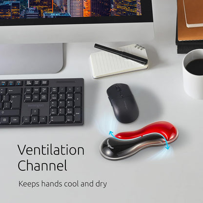 Kensington Slim Duo Gel Mouse Wrist Rest Support Cushion for Low Profile Mice & Trackballs, Ergonomic Mouse Wrist Support for Pain Relief, Comfortable Non-Skid Gel, Gray 7.56" x 2.83" x 0.87" K62438NA