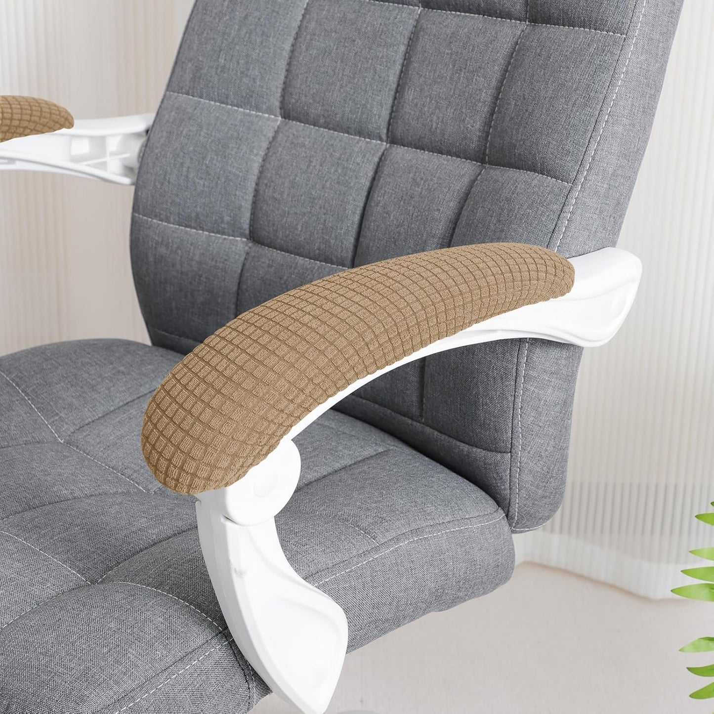 FORCHEER Office Chair Armrest Covers 12-15 Inch Velvet Elastic Black Arm Rest Covers for Desk Computer Chairs Washable