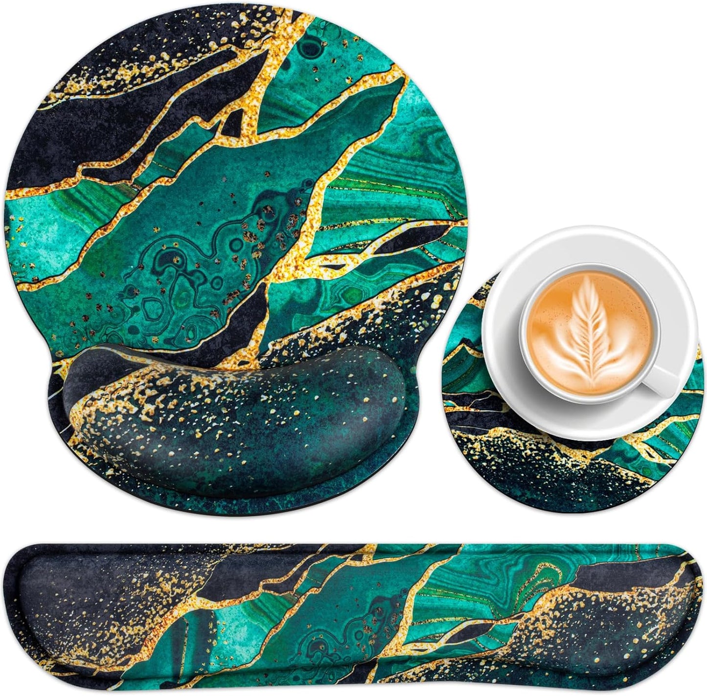 Ergonomic Keyboard Wrist Rest, Mouse Pad with Wrist Rest Anime, Cat Gaming Mousepad with Wrist Support, Memory Foam Wrist Rest Set for Computer Keyboard, Funny Cute Office Desk Accessories