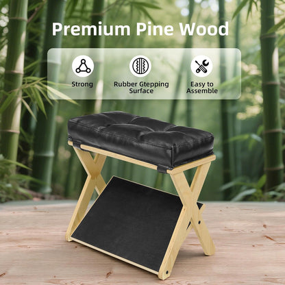Double Step Foot Stool Under Desk, Wooden Foot Rest Under Desk with Non-Slip EVA Stepping Surface, Ergonomic Foot Stools for Under Office Desk, Enhances Posture,Home Office Gaming