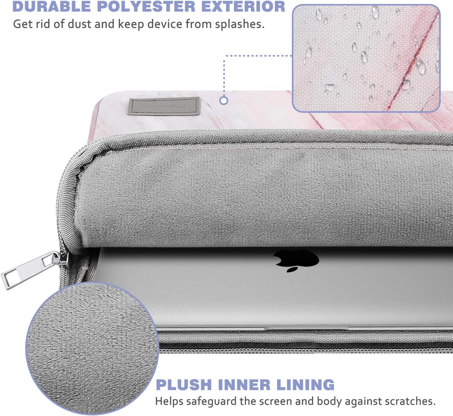 MoKo 9-11 Inch Tablet Sleeve Bag Carrying Case Fits iPad Pro 11 M5/Air M3, iPad A16 2025, i-Pad 10th 10.9, i-Pad 9/8/7th Gen 10.2, iPadAir 5/4th 10.9, Tab S8 11"/Tab A 10.1,Cloudy Pink