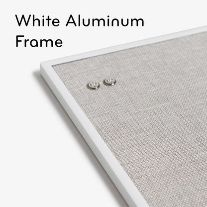 U Brands Farmhouse Linen Bulletin Board, 14" x 14", White Metal Frame, Industrial Grade Pinning Surface