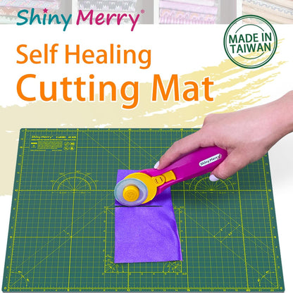 Self Healing Cutting Mat A3 12"x18" – Double Sided 5-Ply Craft Mat for Sewing, Quilting, Fabric, Scrapbooking – Pink/Purple