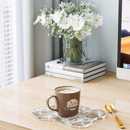 Acrylic Coaster Decorative Plates, Irregular Bar Drink Coaster, Clear Cloud Shape Coffee Cup Coaster, Perfect for Tabletop Protection and Accessories Display.(Gold)