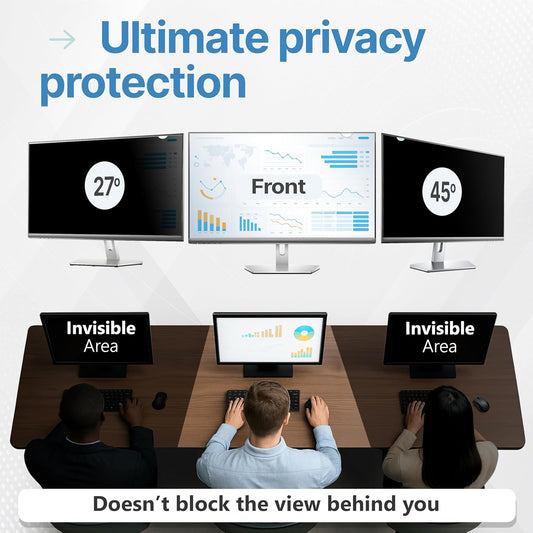 VINTEZ [2 Pack] 27 Inch 16:9 Privacy Screen for Computer Monitor and Laptop - Anti Glare Protector Film Blue Light Filter Eye Protection - Computer Screen Privacy Shield