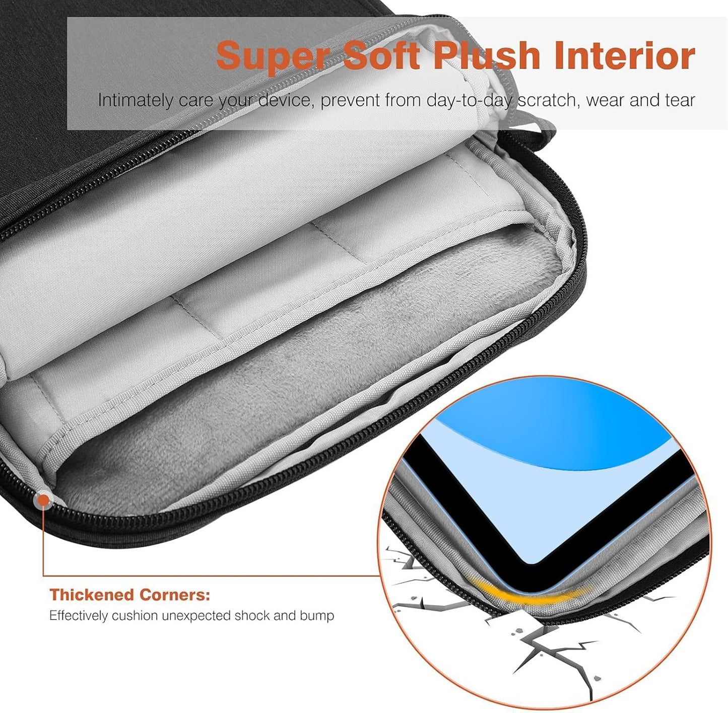 Dadanism 9-11 Inch Tablet Sleeve Bag Carrying Case with Shoulder Strap for iPad (A16) 11", iPad 10th Gen 10.9", iPad Air M4/Pro M5 11", iPad 9/8/7th 10.2", Galaxy Tab A11+ Plus 11", Cloudy Pink