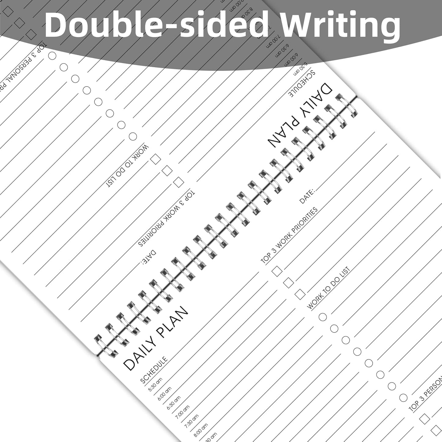 104 Pgs To Do List Notepad - Daily Planner Notepad Undated 52 Duplex-Printed Undated Sheets Tear Off, 6.5" x 9.8" Checklist Productivity Organizer with Hourly Schedule for Tasks