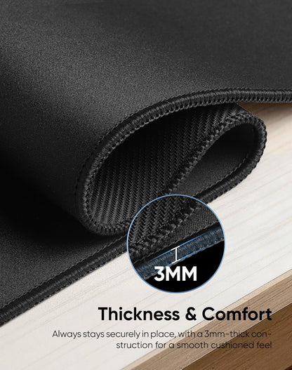 Reniteco Waterproof Large Gaming Mouse Pad with Durable Stitched Edges, Non-Slip Rubber Base, Grainy Jacquard Mouse Mat Desk Pad for Home Office Gaming, 31.5''x11.8''x0.12'', Matte Beige