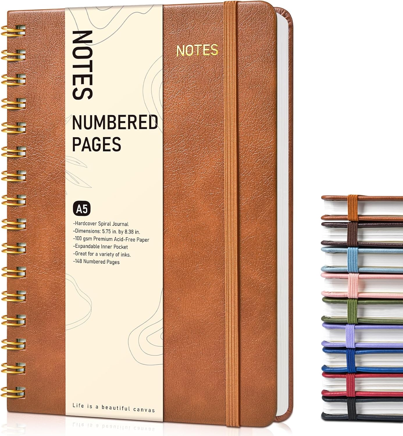 Graph Spiral Journal Notebook, A5 Hardcover Spiral Journals for Women Men, 100 GSM Graph Paper Notebooks, 150 Pages Spiral Bound Grid Notebook for Writing Note Taking Work 5.75" x 8.38" Olive Green