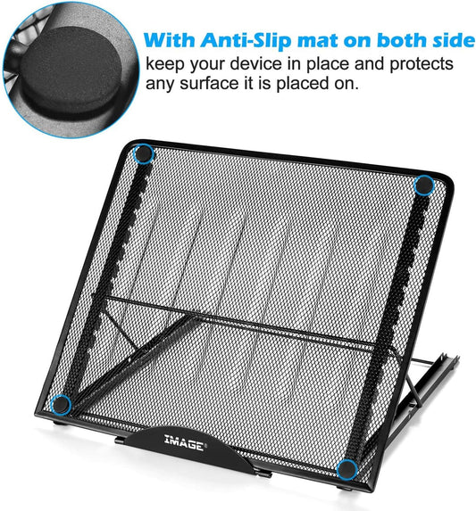 IMAGE Laptop Stand, A3 Large Version Foldable Portable Ventilated Desktop Laptop Stand Holder, Adjustable 12 Angle Points Stand, Compatible with 10" ~ 17" Notebooks, LED Light Box Pad