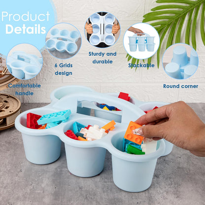 2 Pack Classroom Caddy For School,Kidsroom,Pencil Holder,Plastic Cup Caddy for Drink Delivery (Blue)