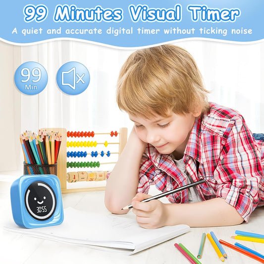 HAUKINIX 99-Minute Visual Timer with Pomodoro Timer Productivity Focus Timer Countdown Stopwatch Desk ADHD for Study, Work, Student, Procrastination, Loud Alarm/Mute/Vibration, 2 Brightness Levels