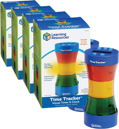 Learning Resources Time Tracker Visual Timer & Clock - 1 Piece, Classroom Tracker, Alarm Clock, Light Up Timer for Classroom, Visual Tracker