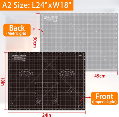 Self Healing Cutting Mat A3 12"x18" – Double Sided 5-Ply Craft Mat for Sewing, Quilting, Fabric, Scrapbooking – Pink/Purple