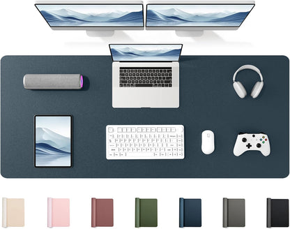 YSAGi 35.4" x 17" Large PU Leather Desk Mat for Keyboard and Mouse - Waterproof Non-Slip Desk Pad Protector for Office, Home, Writing Desk, Black