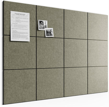 Bumusty Large Cork Board Alternative-48 x 36" Felt Bulletin Board Tiles, with 30 Pushpins, 70 Adhesive Tabs, Bold-Stripe 12-Pack, Cork Boards for Office Push Pin Board Felt Board-Carbon Blue