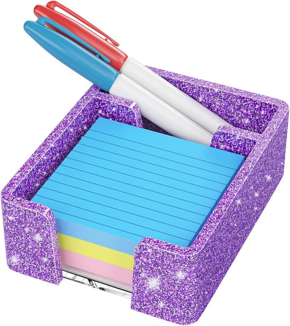 WINFFOR Acrylic Notepad Holder Dispenser - 3x3 in Sticky Note Memo Holder for Desk Organizer (W/O Pads) Office Desk Accessories School Supplies, Crystal Clear