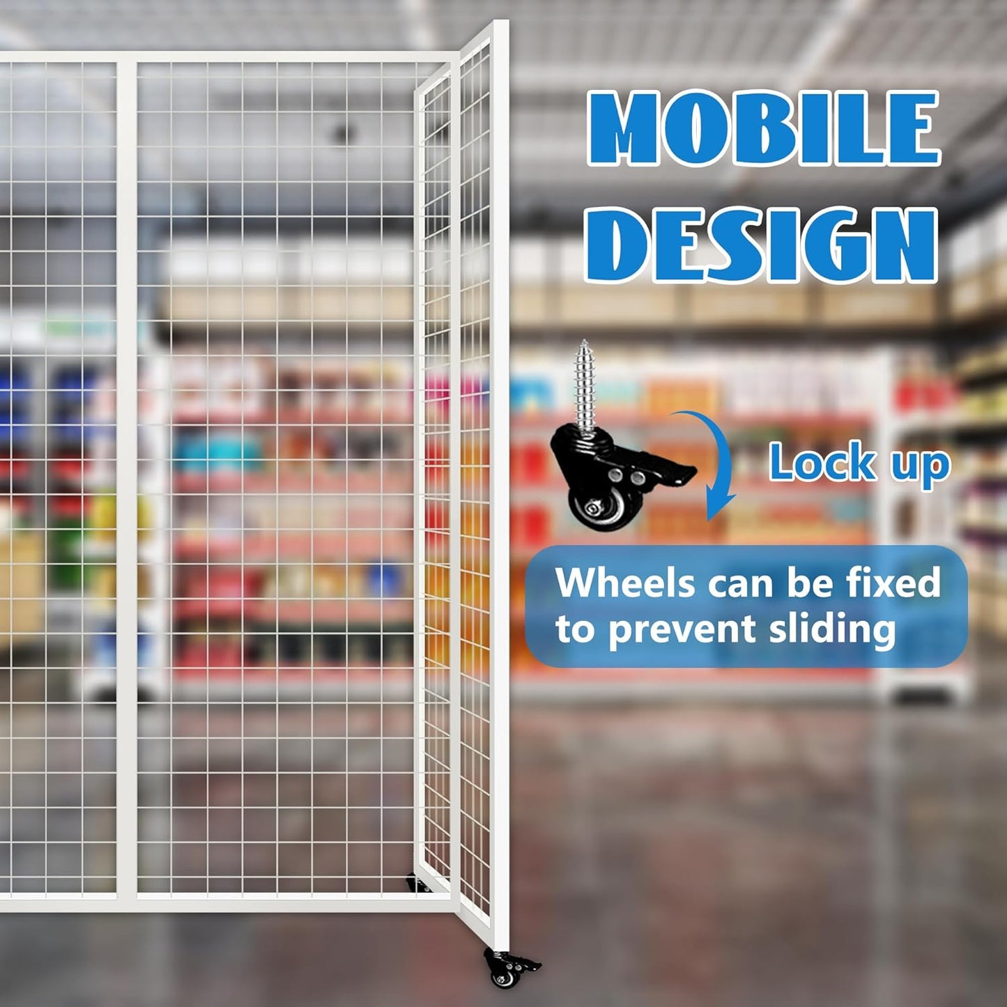 Grid Wall Panels, Grid Wall with Wheels,4x5.5Ft Gridwall Panel Display Stand,Sturdy Art Display Panels, Grid Display Stand, Black