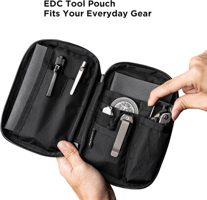 ALPAKA Admin Pouch Pro EDC Organizer - Small Tool Pouch with Smooth Zipper, Weatherproof Storage for Electronics, Cables, Travel Accessories - Black Axogrid 300D Fabric