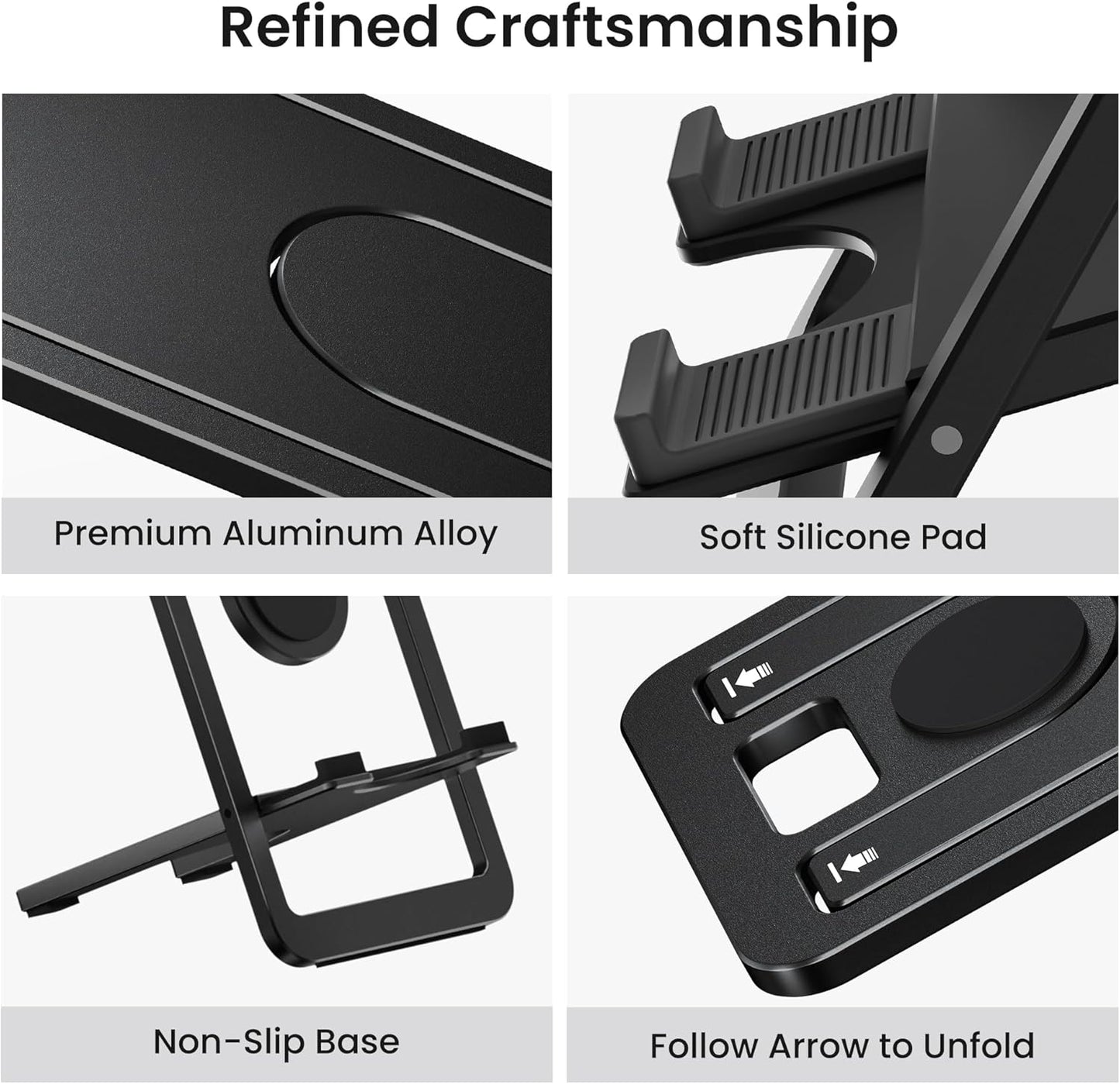 Itramax Tablet Stand for Desk,Foldable iPad Stand Desktop,Adjustable Portable Tabletop Nightstand Holder for Kindle Fire,Scribe,Paperwhite,iPhone 17 16 15,iPad Pro,Air,Mini,Samsung Galaxy Tab S10 S9