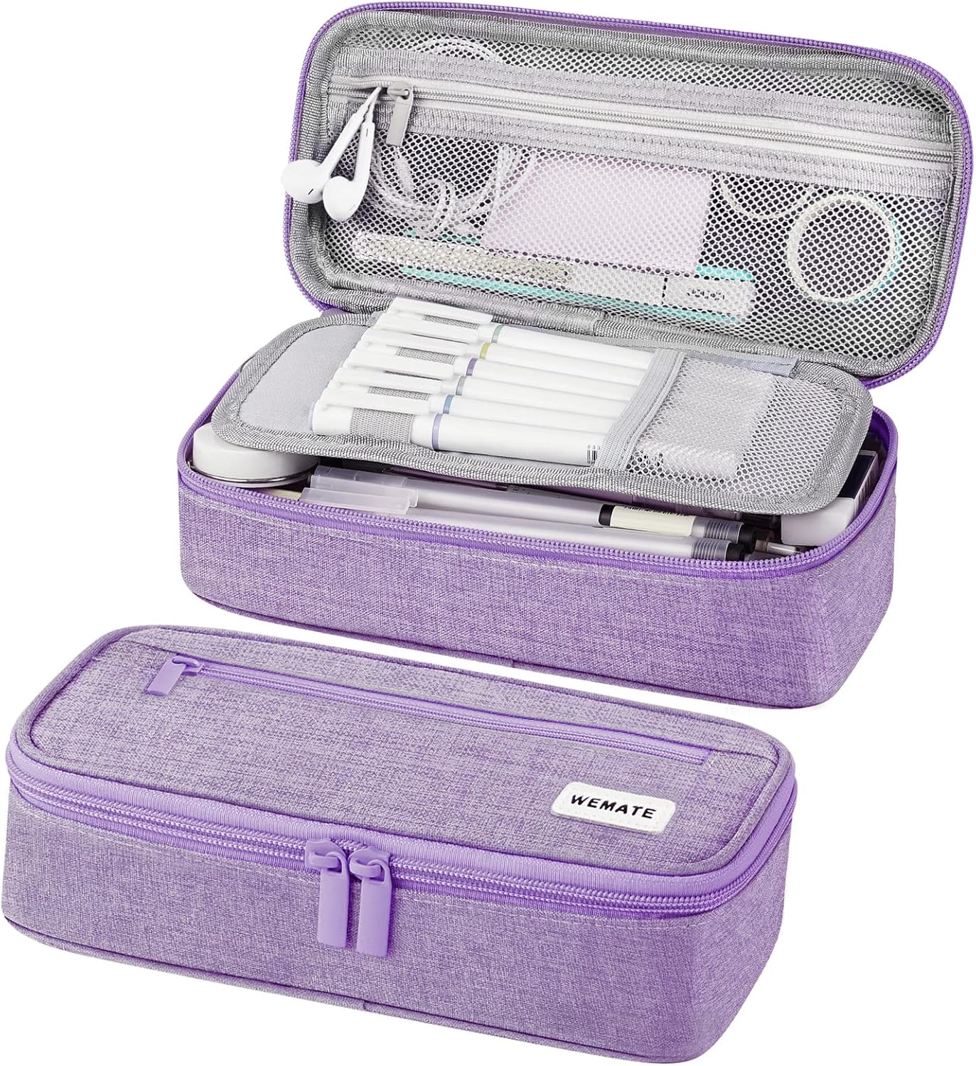 WEMATE Pencil Case, Large Storage Organizer, Makeup Bag, Teacher Must - have, Big Pencil Pouch, Marker Case for College