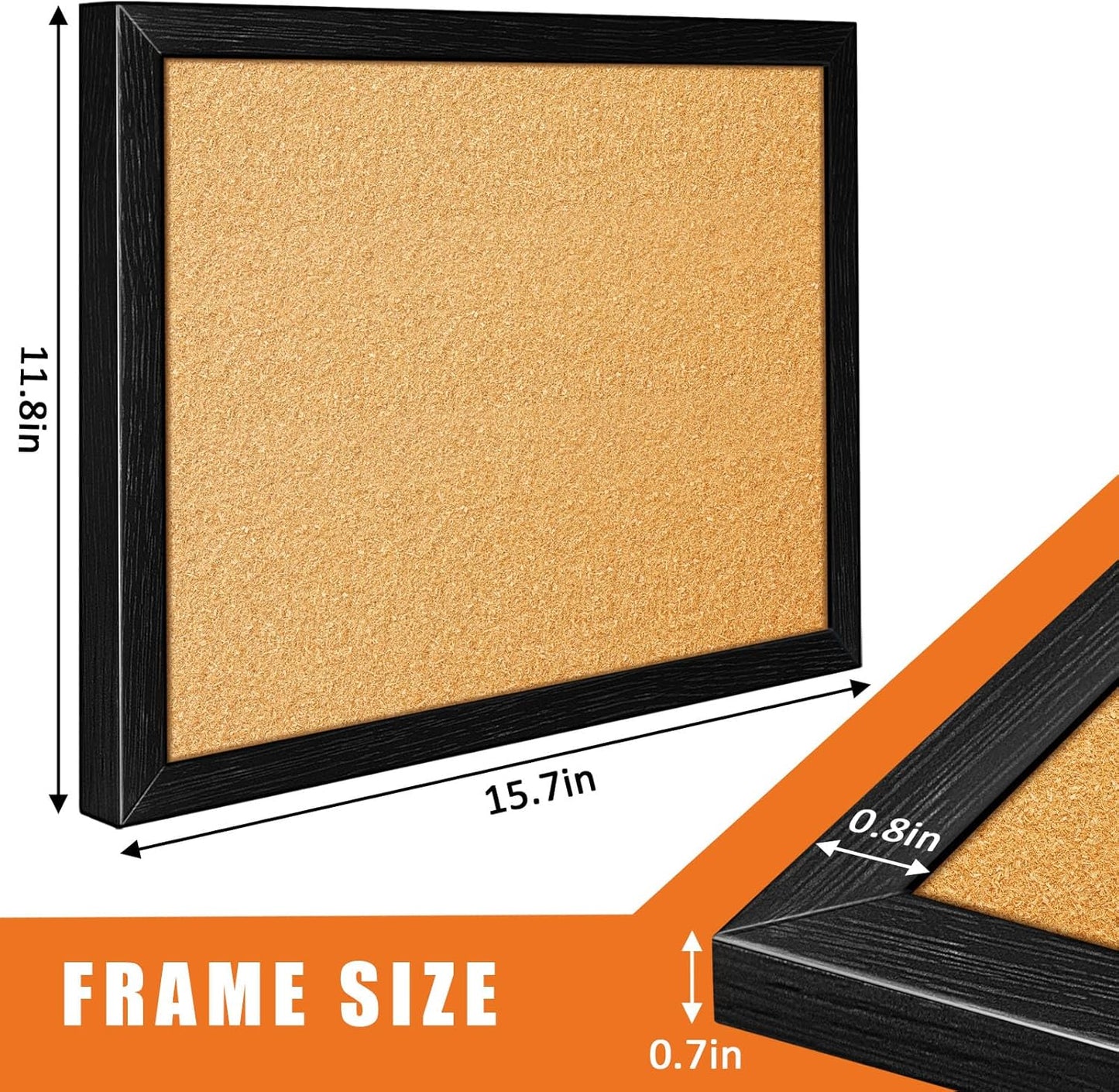 tutata Enamel Pin Display Board, 16'' x 12'' Pin Display Frame, Lapel Pin Holder, Wall Mounted Cork Board for Brooch Pin Storage