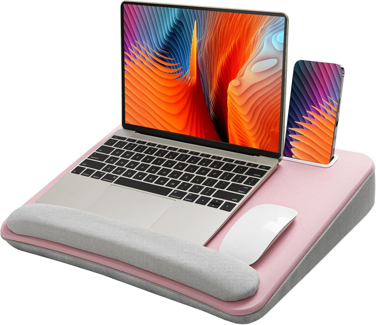 HUANUO Laptop Lap Desk - Portable Lap Desk with Pillow Cushion, Fits up to 15.6 inch Laptop, with Anti-Slip Strip & Storage Function for Home Office Students Use as Computer Laptop Stand, Book Tablet
