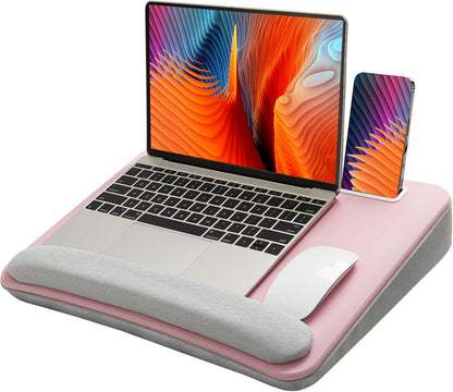 HUANUO Laptop Lap Desk - Portable Lap Desk with Pillow Cushion, Fits up to 15.6 inch Laptop, with Anti-Slip Strip & Storage Function for Home Office Students Use as Computer Laptop Stand, Book Tablet
