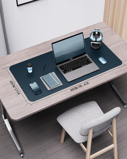 YSAGi Double-Sided Desk Pad, 31.5"x15.7"Leather Desk Mat, Eco Cork Desk Pad Protector,Large Mouse Pad,Waterproof Desk Blotter for Office/Home(Coffee)
