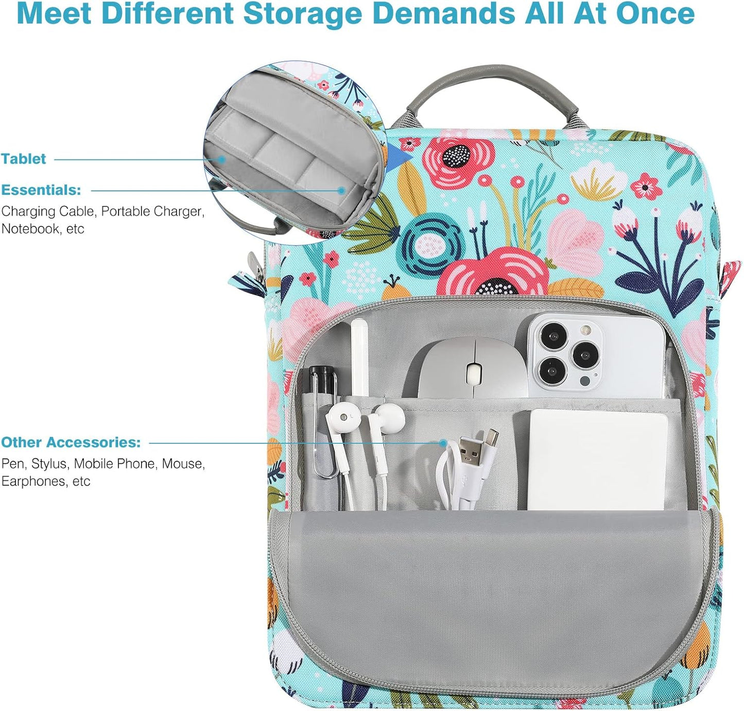 Dadanism 9-11 Inch Tablet Sleeve Bag Carrying Case with Shoulder Strap for iPad (A16) 11", iPad 10th Gen 10.9", iPad Air M4/Pro M5 11", iPad 9/8/7th 10.2", Galaxy Tab A11+ Plus 11", Cloudy Pink