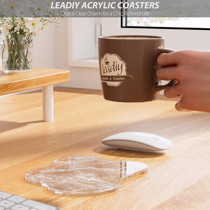 Acrylic Coaster Decorative Plates, Irregular Bar Drink Coaster, Clear Cloud Shape Coffee Cup Coaster, Perfect for Tabletop Protection and Accessories Display.(Gold)