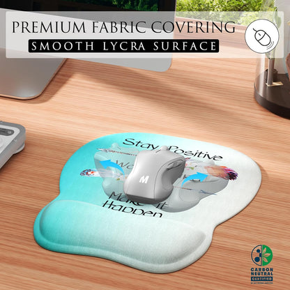 MROCO Ergonomic Mouse Pad with Gel Wrist Rest, Smooth Wrist Support Surface, Non-Slip PU Base for Pain Relief, Comfortable Mousepad for Computer, Laptop, Office & Home, 9.4 x 8.1 in, Black
