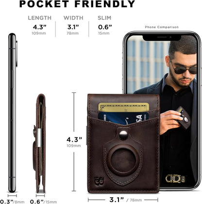 SERMAN BRANDS Money Clip Wallet - Mens Wallets slim Front Pocket RFID Blocking Card Holder Minimalist Mini Bifold