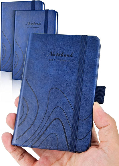 AISBUGUR Pocket Notebook, Small Notebook, 2-Pack Total 320 Pages,3.7" x 5.7" Pocket Notebook (2 Pack, Black1)