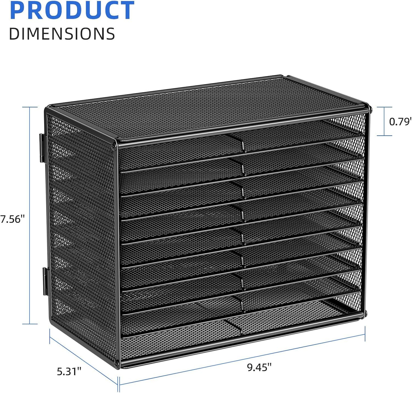Marbrasse Mesh Marker Organizer, Metal Desktop Storage Rack for 126 Markers, Pens, Pencils, 9 Tier Marker Holder for Office Classroom & Home Art Supplies(Black)