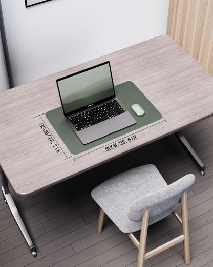 YSAGi Double-Sided Desk Pad, 31.5"x15.7"Leather Desk Mat, Eco Cork Desk Pad Protector,Large Mouse Pad,Waterproof Desk Blotter for Office/Home(Coffee)